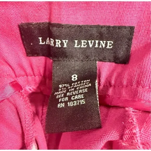 Larry Levine Slim Ankle Pants Sz. 8 Fuchsia Set In Waist Spring Stretch - Picture 6 of 6